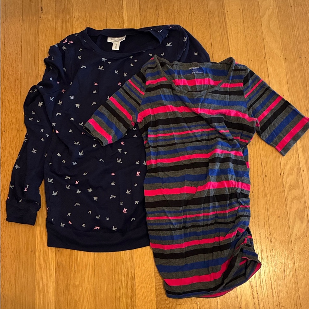 Motherhood Navy Maternity and Stripped Top